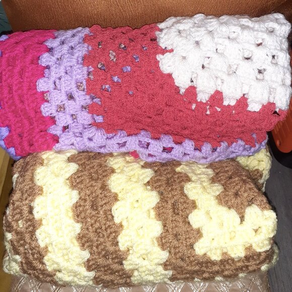 CROCHET HAND KNITTED COUCH THROWS - Picture 1 of 7